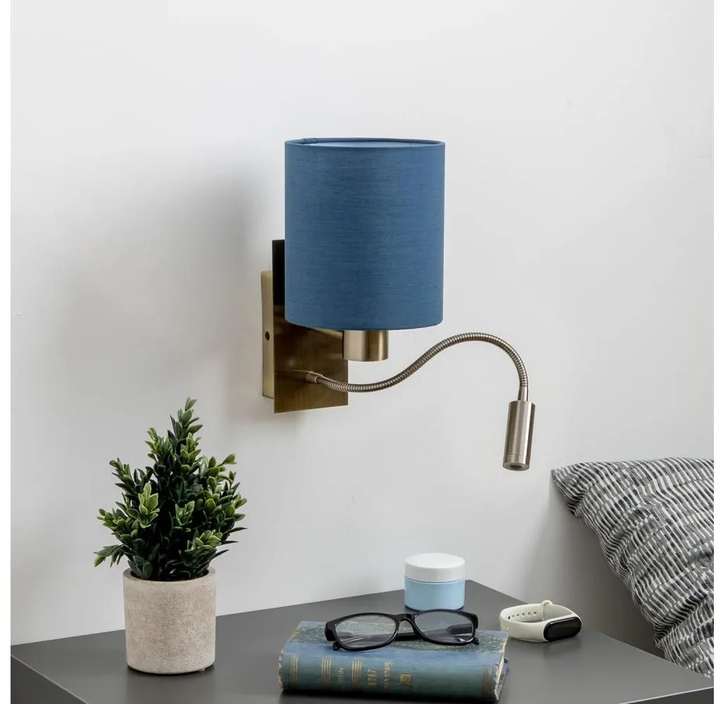 Brilagi - LED Аплик NUBILA 1xE27/25W/230V+ LED/3W месинг/тъмносин