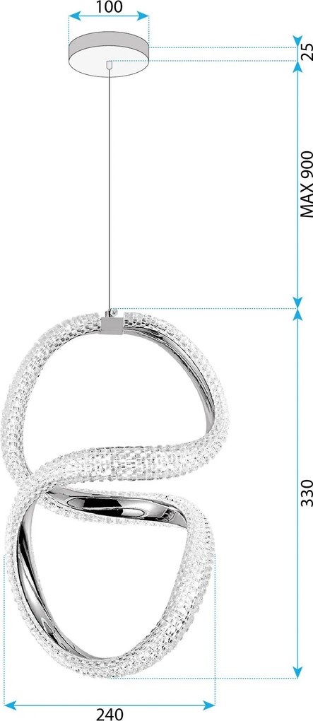 Висяща LED лампа G077-3CPR Gold