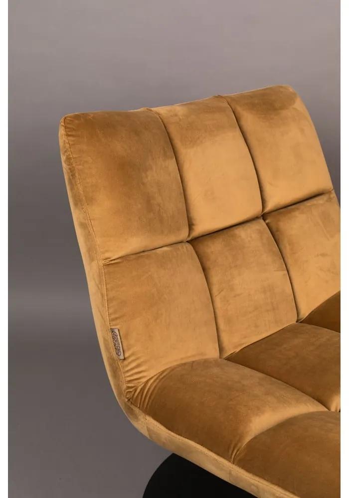 Кадифено кресло в цвят горчица Bar - Dutchbone