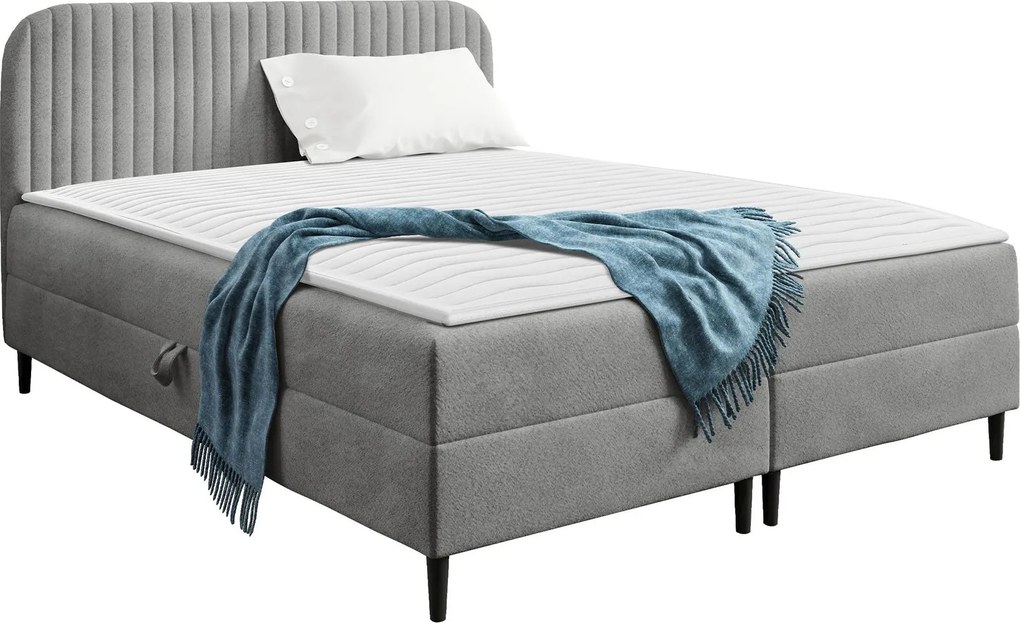 Тапицирано легло Box Best I-Сиво-120 x 200