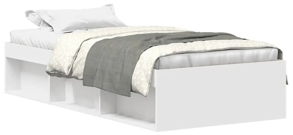 3203824 vidaXL Рамка за легло, бяла, 90x200 см