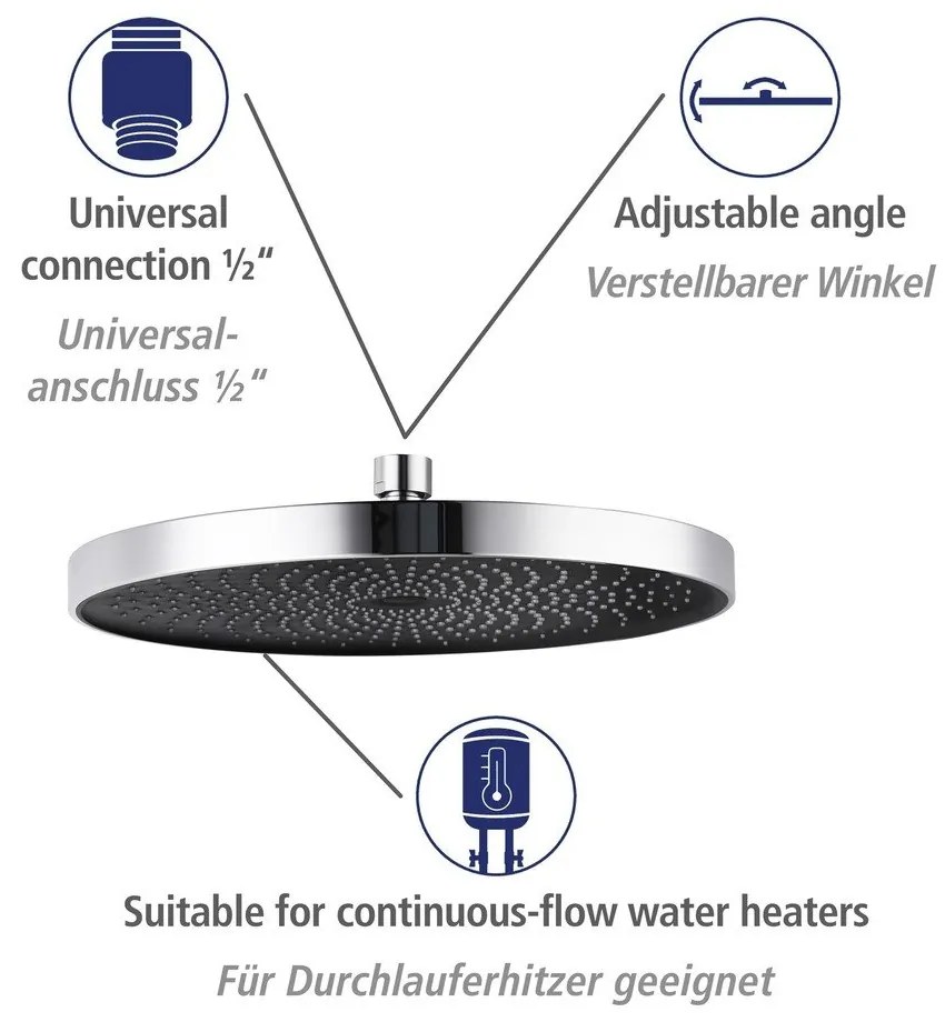 Душ комплект от неръждаема стомана в блестящо сребро 120 см Soft Water - Wenko