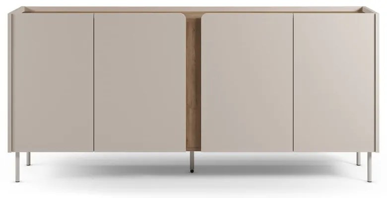 Кремаво-естествен скрин от декор от дъб 180x82x40 cm Lucile – Marckeric