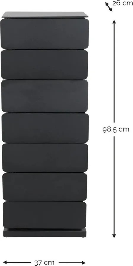 Черен метален скрин 37x99x26 cm Joey – Spinder Design