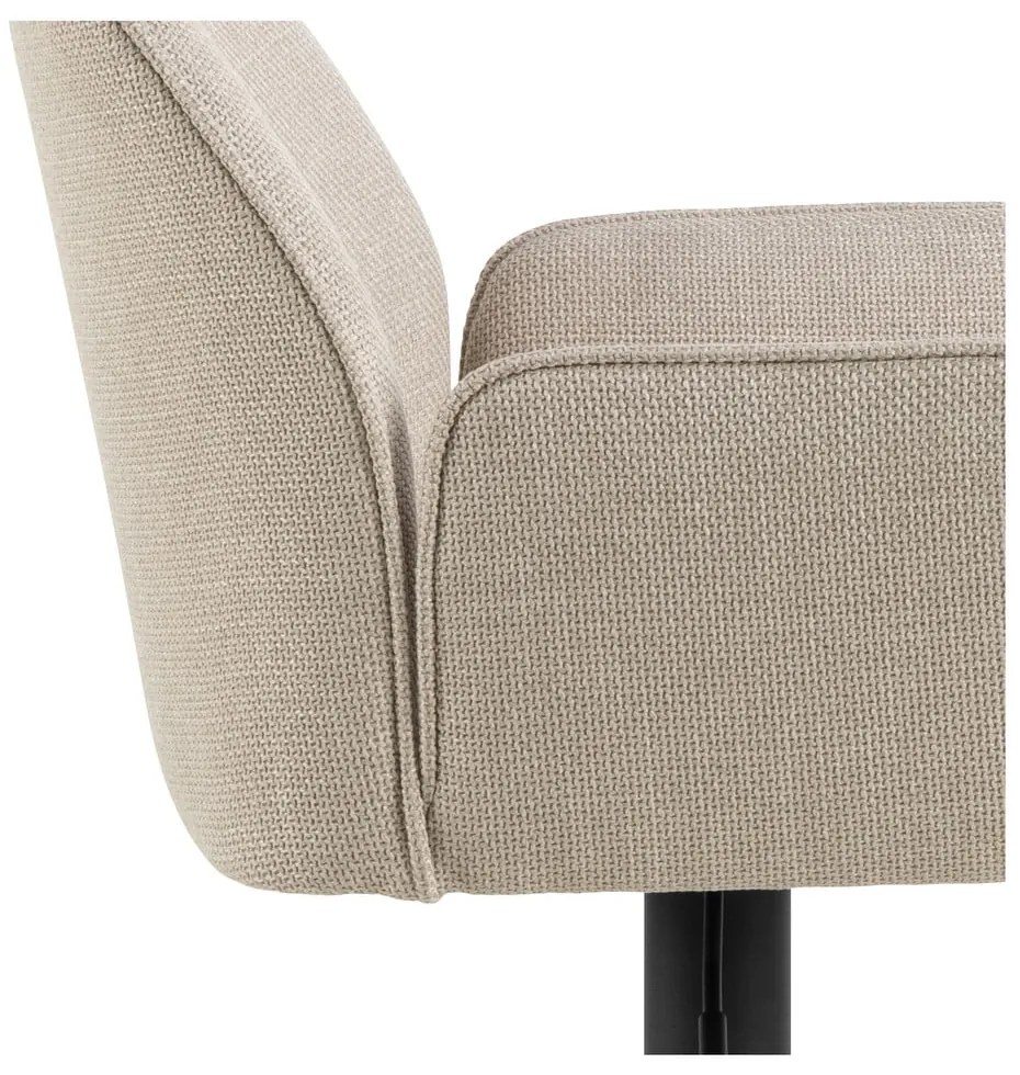 Бежов бар стол с регулируема височина/с подлакътници (височина на седалката 85 cm) Glenda – Actona