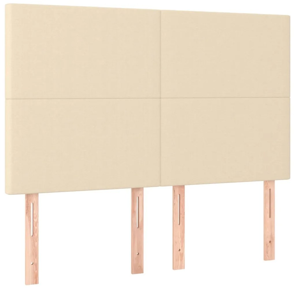 3116055 vidaXL Табла за легло, кремава, 144x5x118/128 см, плат
