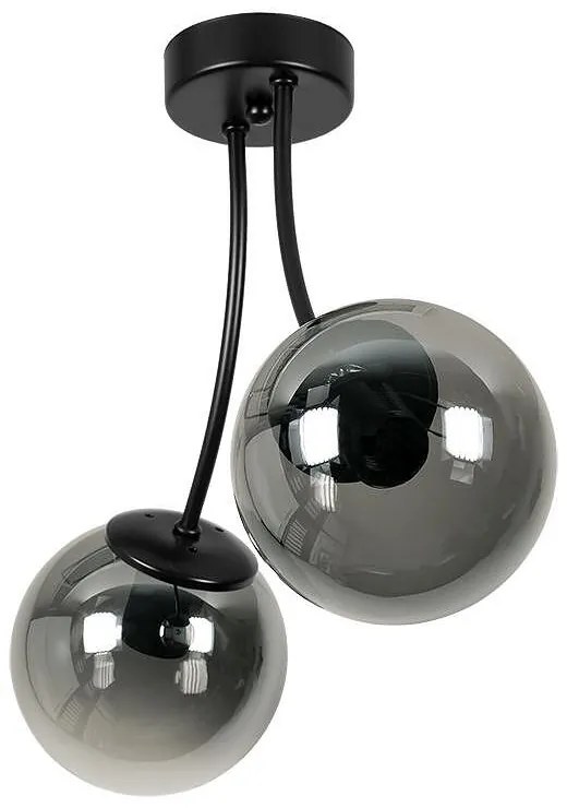 Плафон РИО, черен/сив, 2xE27