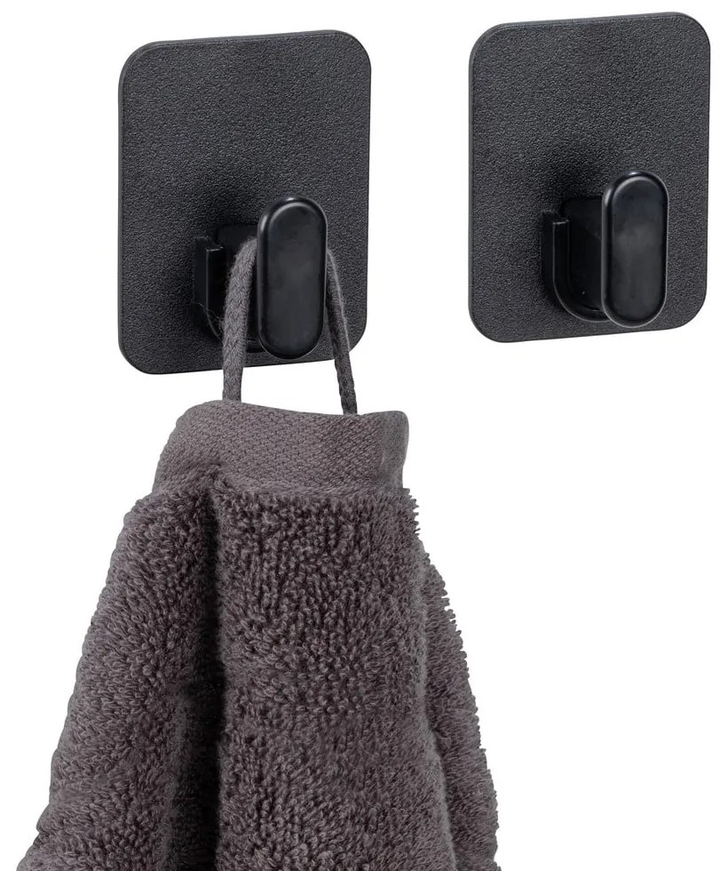 Черни пластмасови комплект куки без пробиване 2 бр. Parma – Allstar