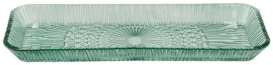 Зелена стъклена чиния за сервиране 14x38 cm Kusintha - Bitz