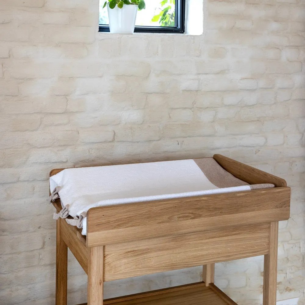 Маса за повиване от масивен дъб с маса за преповиване в естествен цвят Forrest – Vipack