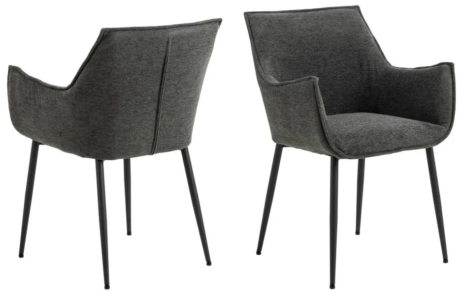 Тъмносив тапициран трапезен стол Bonita – Actona