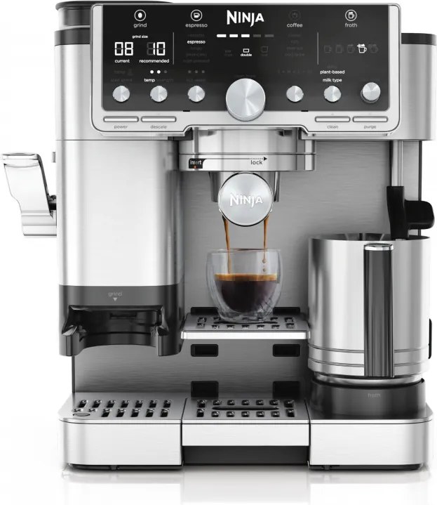 Втора ръка: Кафеавтомат 3в1 Ninja Luxe Café Pro ES701EU, 1650W, 15 bar, 250 г, 2 л, Barista Assist, 5 настройки пяна, 9 вида еспресо, Инокс