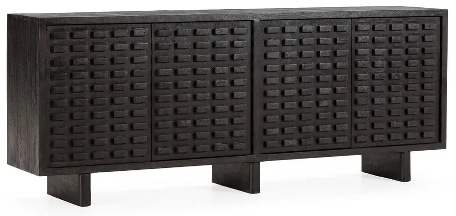 Черен скрин от масивно манго 200x80x40 cm Inaya – MOME