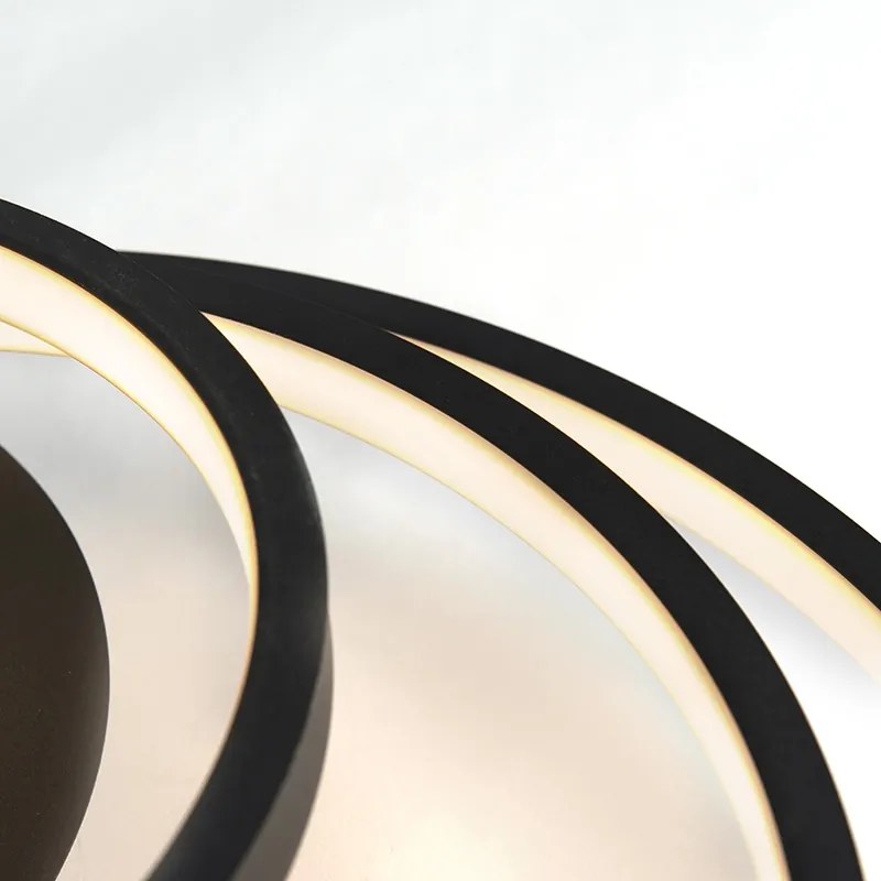 Модерна таванна лампа черна с LED и димер - Rondas