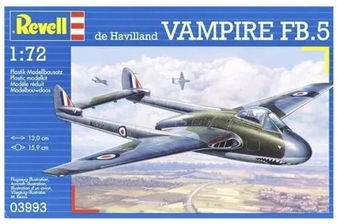 Британски реактивен изтребител De Havilland Vampire - сглобяем модел