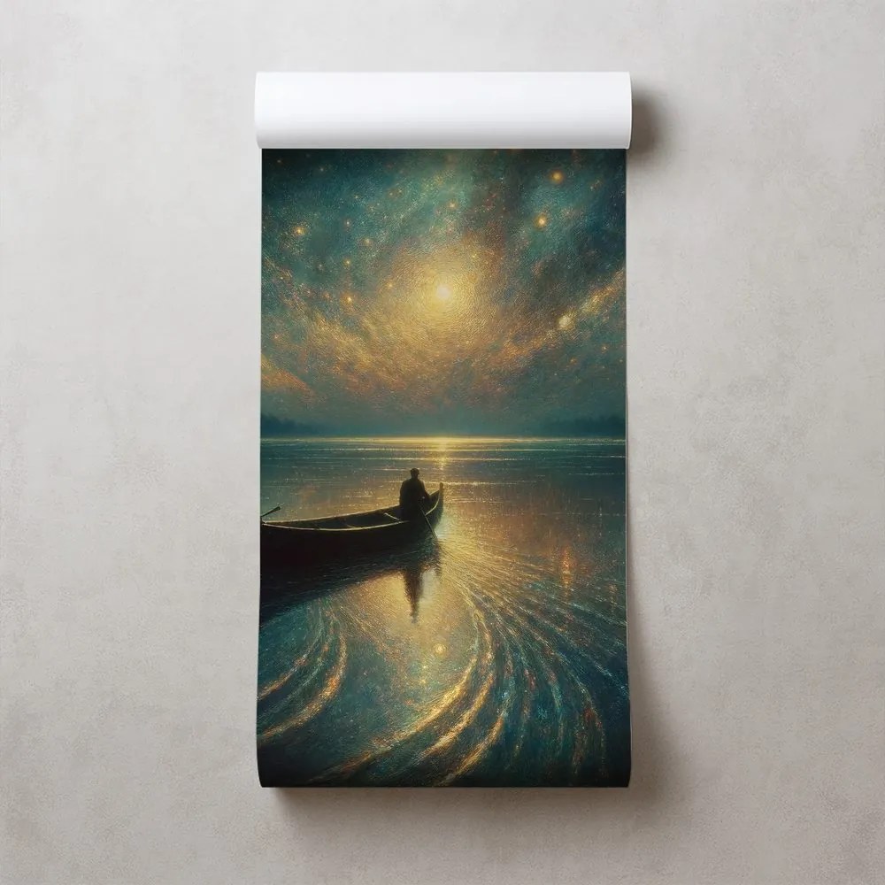 Тапет – Нощно езеро под звездно небе