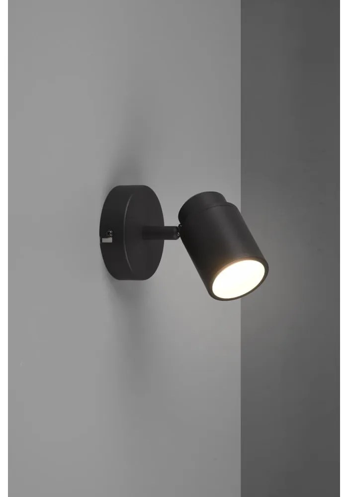 Матово черен метален прожектор 10x9 cm Angelo - Trio