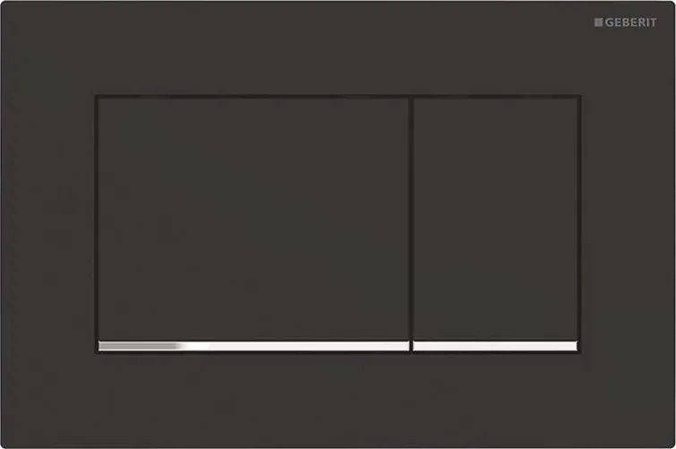 Geberit 115.883.14.1-Смивателен бутон Sigma30 24,6x16,4 cm черен/лъскав хром