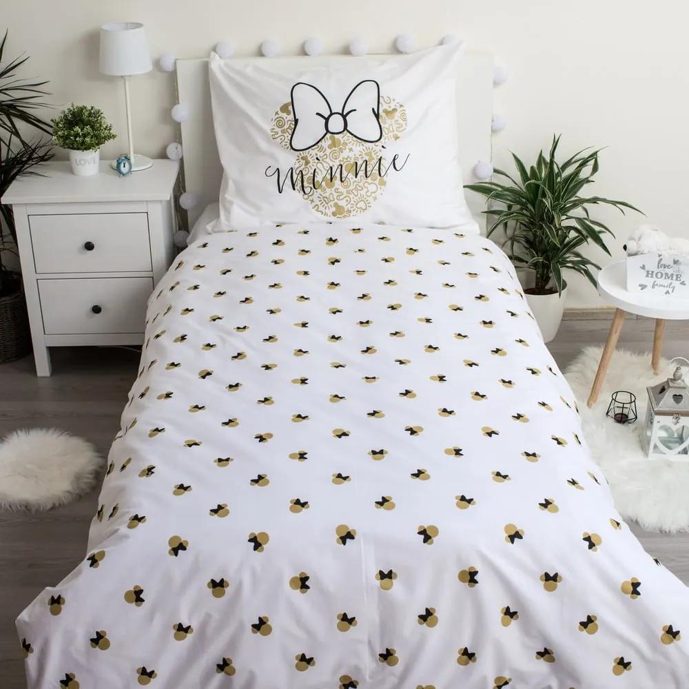 Памучно детско спално бельо за единично легло 140x200 cm Minnie Gold - Jerry Fabrics