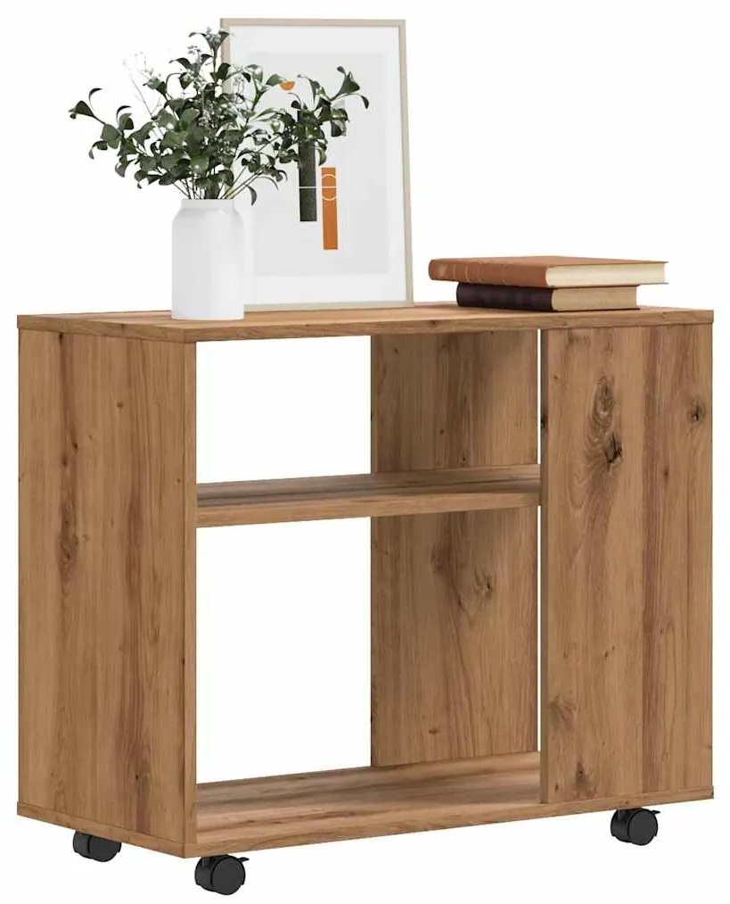 856027 vidaXL Странична маса, дъб артизан, 70x35x55 см, инженерно дърво