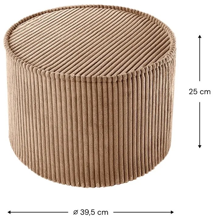 Кафяв детски пуф от рипсено кадифе – Wigiwama