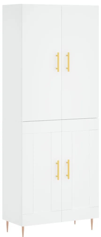 3195779 vidaXL Висок шкаф, бял, 69,5x34x180 см, инженерно дърво
