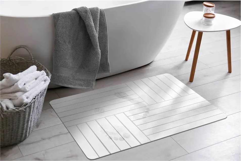 Бял килим за баня 50x70 cm Malta – douceur d'intérieur