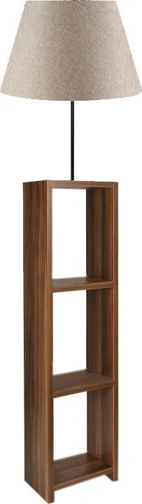 Подова лампа Launo Mdf/тъкан/Pvc в бежов/орехов цвят 38x38x150см.