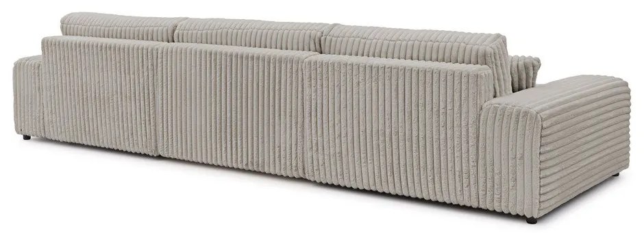 Светлосив сгъваем/с място за съхранение ъглов диван от рипсено кадифе (U форма) Sarina – Ropez