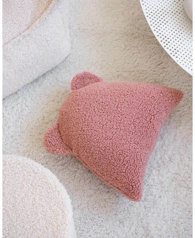 Розова детска възглавница за диван от букле Bear – Wigiwama