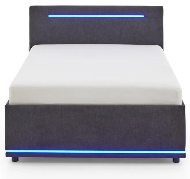 Тъмносиво тапицирано детско легло 120x200 cm с място за съхранение с включена подматрачна рамка Circle – Meise Möbel