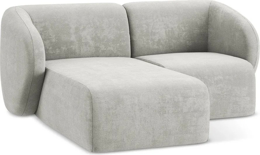 Светлосив шенилов ъглов диван (ляв ъгъл) Lani – Makamii