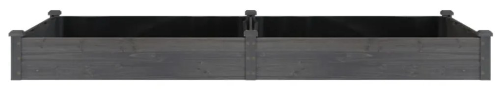 Градинска повдигната леха с вложка сива 240x120x25 см ела масив