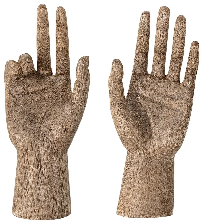 Комплект от 2 статуетки от мангово дърво Деко, височина 13 см Teis - Bloomingville