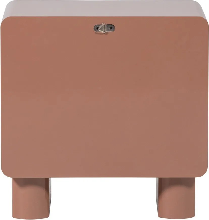 Розово гланцово нощно шкафче Lustra – WOOOD