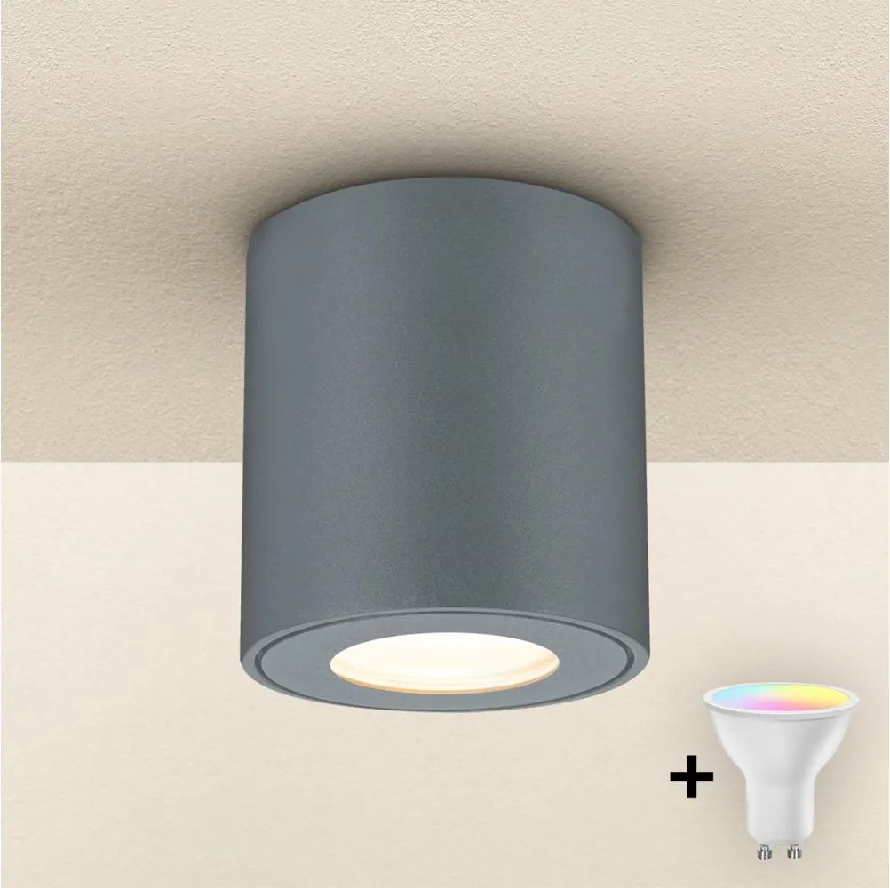 Brilagi - LED RGBW димируемо външно осветително тяло MIA 1xGU10/4,8W/230V 84x80 mm антрацит IP54