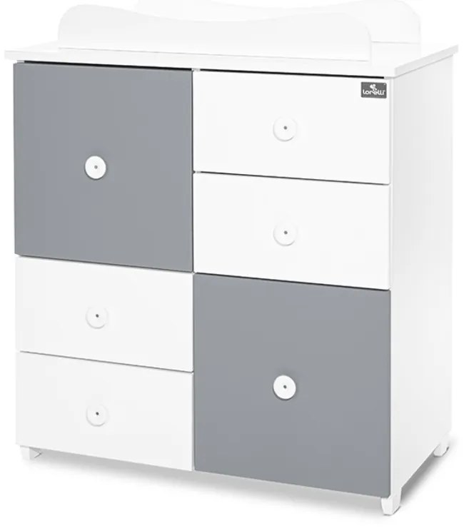 LORELLI Classic Шкаф с повивалник БЯЛО / STONE GREY