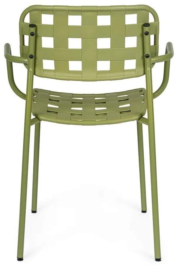 Зелени градински столове в комплект от 4 бр. метални Clover – Bizzotto