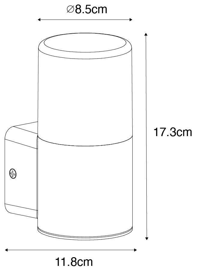Модерна външна стенна лампа черна с опушен абажур IP44 - Odense