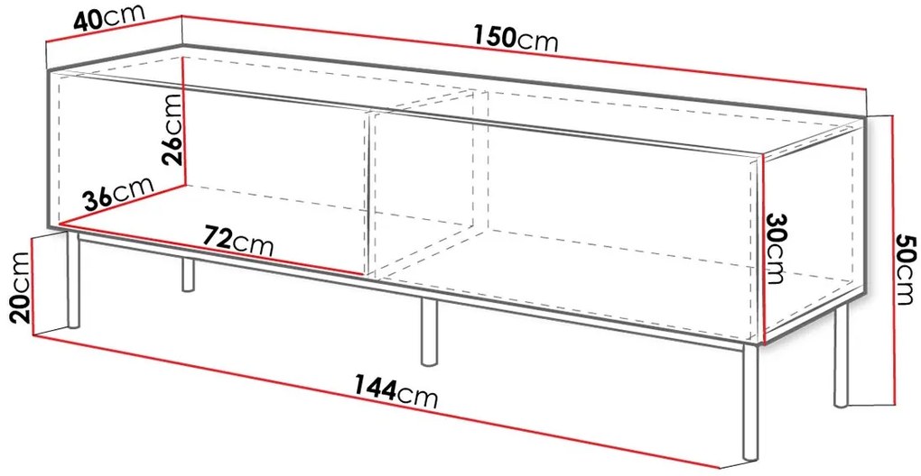 TV шкаф Slide-Leuko-Xriso-Length: 200 cm.