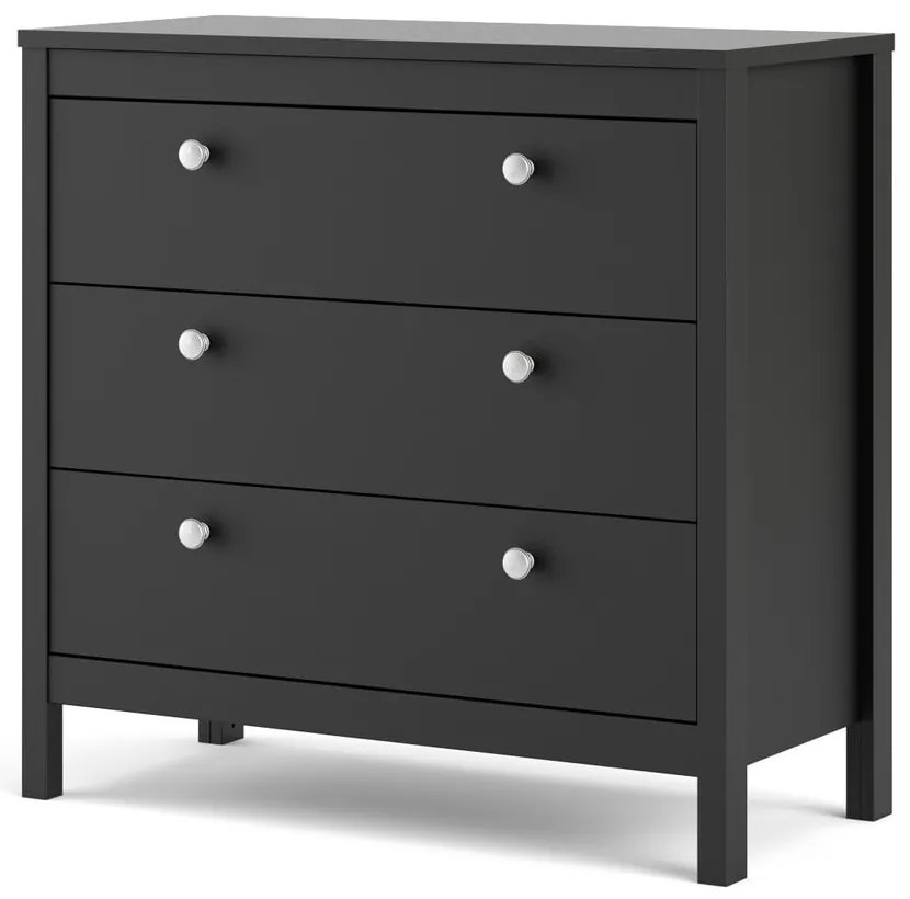 Черен нисък скрин 82x80 cm Madrid – Tvilum