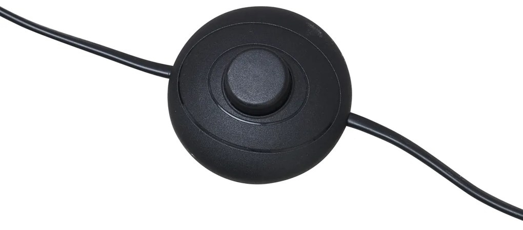 Арт Деко подова лампа черна с димно стъкло - Sandra