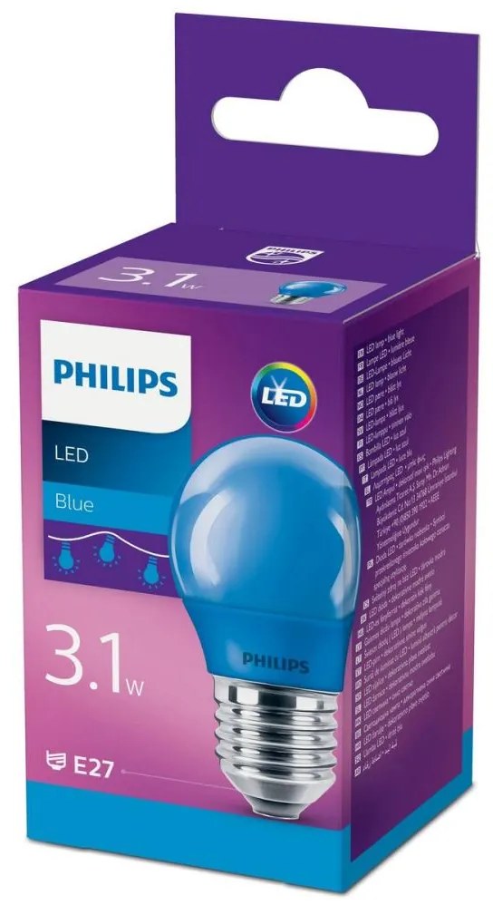 LED Крушка  Philips P45 E27/3,1W/230V син