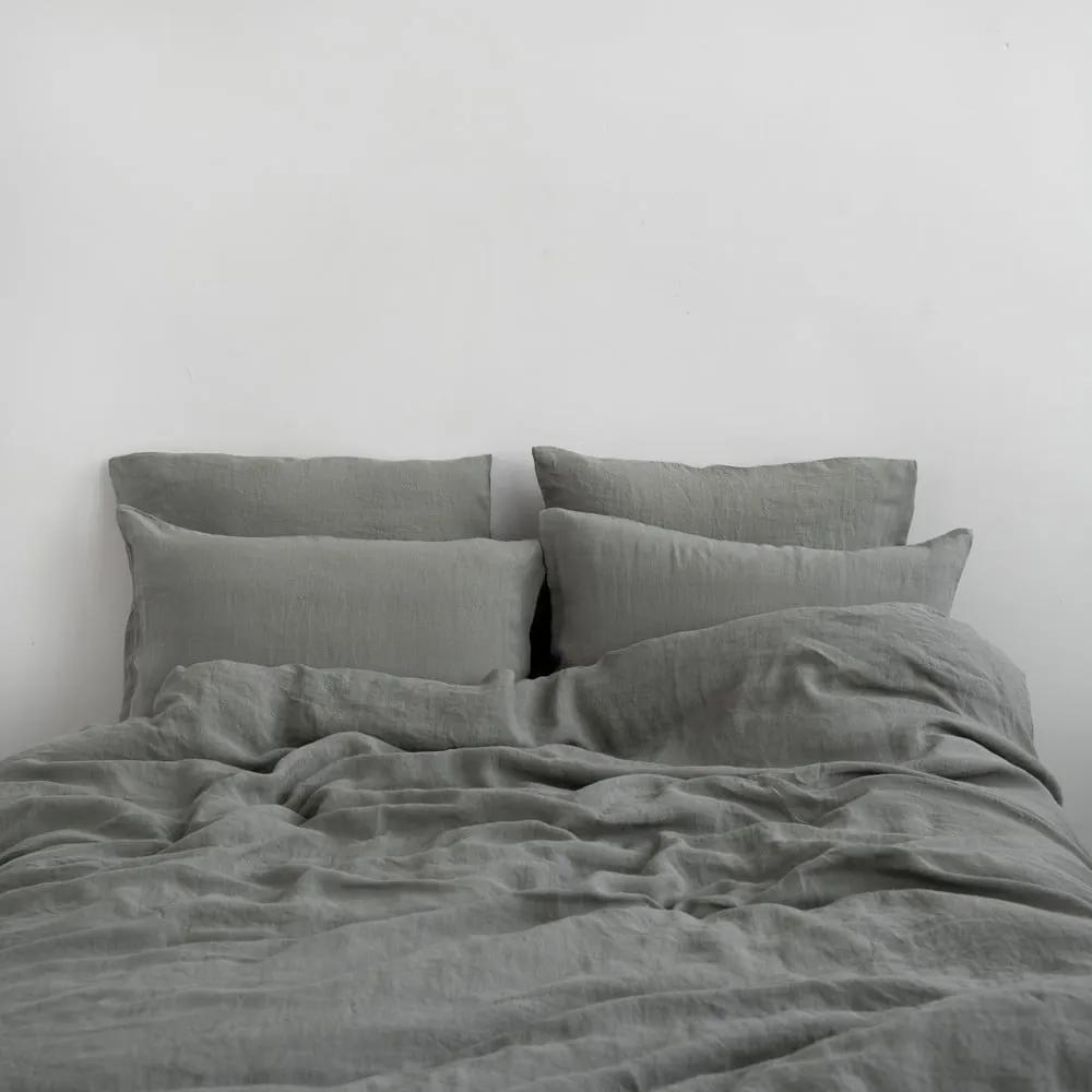 Ленено спално бельо за единично легло в цвят каки 140x200 cm - Linen Tales