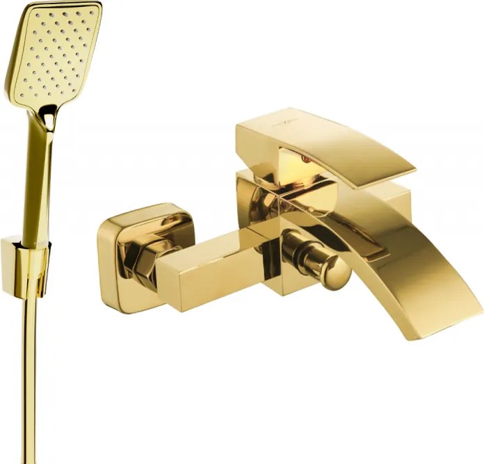 Mexen Libra R62 вана батерия с душ комплект, злато - 74513R62-50