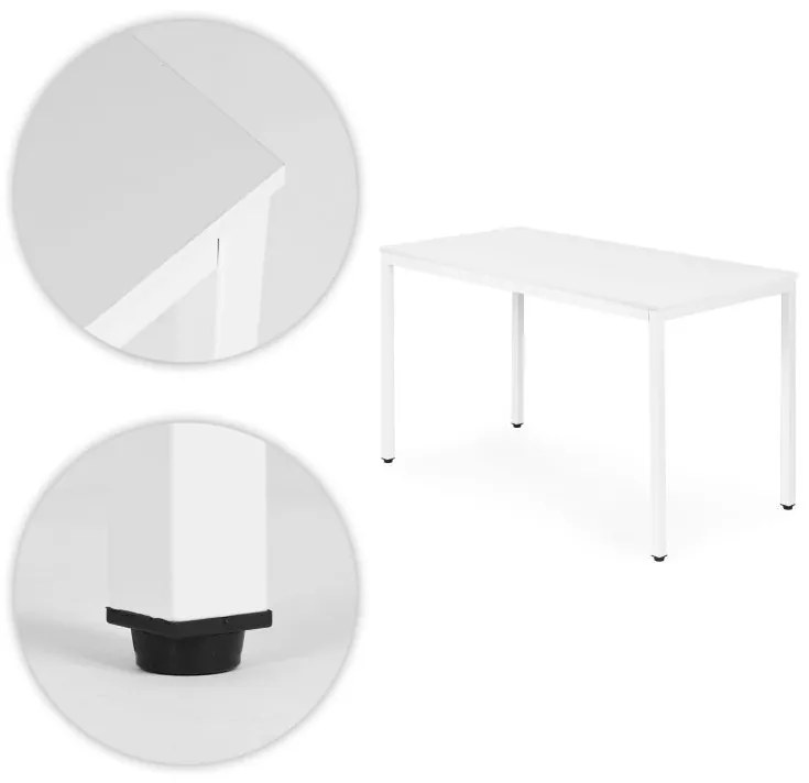 Кухненска маса бяла 120 x 60 cm - универсална маса за 4-5 души