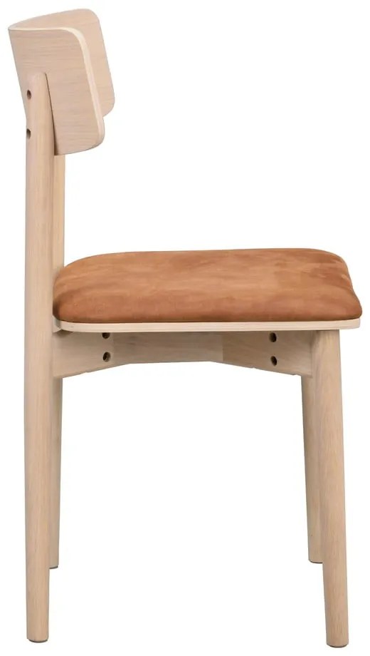 Кафяв коняк/естествени трапезни столове в комплект от 2 бр. от имитация на кожа Wolcott – Rowico