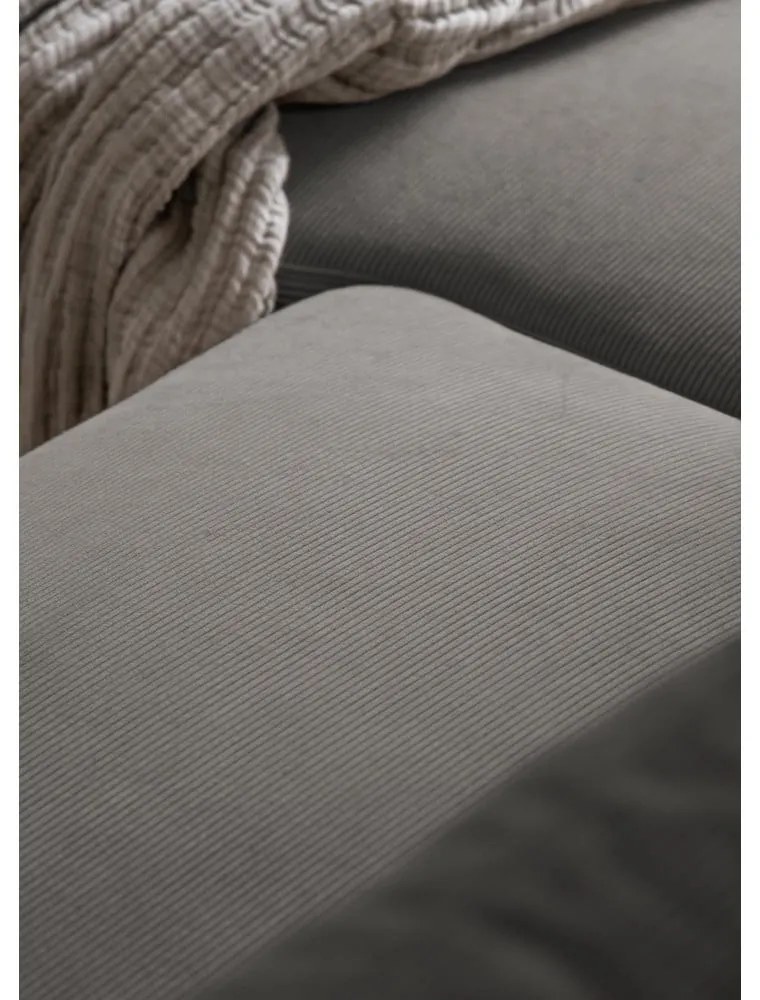 Сив разтегателен ъглов диван от рипсено кадифе (ляв ъгъл) Lofty Lilly – Miuform