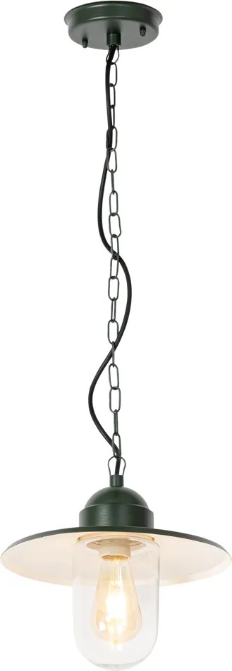 Модерна външна висяща лампа тъмно зелена IP44 - Kansas