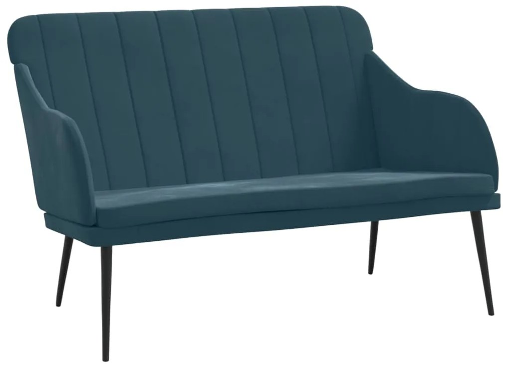 351473 vidaXL Пейка, синя, 110x76x80 см, кадифе